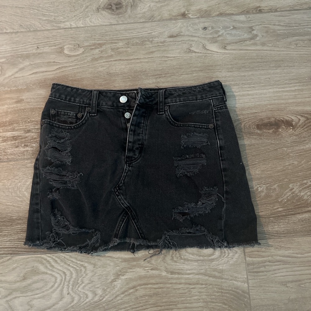 Black denim American eagle jean skirt